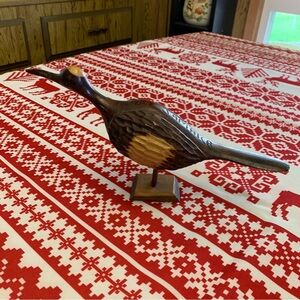 Vintage Handcrafted Carved Wooden Bird from Jamaica